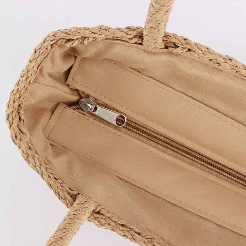 Top Handle Handbags Totes Square Weaving Ladies Straw Bag Summer Vacation Casual Clutch Bags Straw Bags Tote Summer Beach Large