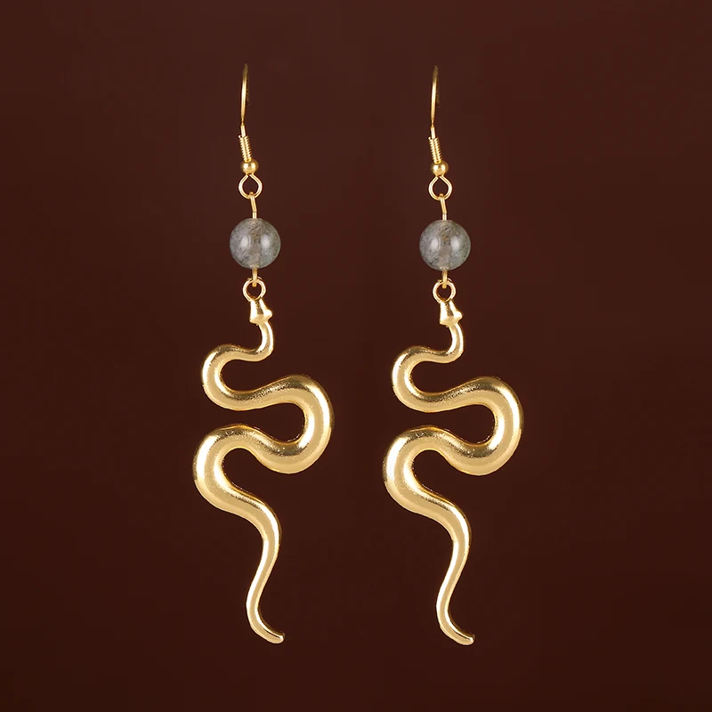 Orecchini Serpente-Cristallo-Occulto-Serpente-Goth-Regalo-Gotico-Prurito-Metallo Nero-Gioielli-Stregoneria-Magia