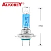 ALKOREY 2 Pcs H7 Px26d 12V 55W Blue Glass Car Fog Headlight Bulbs Super White 5000K Auto Halogen Lamps 5