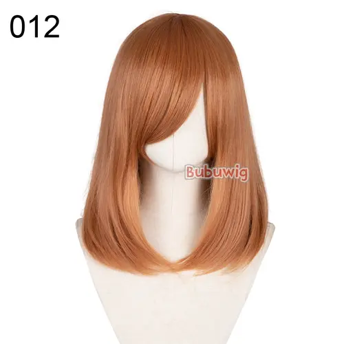 Bubuwig Synthetic Hair Over 100 Colors Fashion Classic 40cm Long Straight Anime Cosplay Wigs Pure Color Black Wig Heat Resistant - Image 35