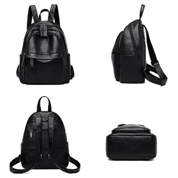 حقيبة ظهر جلدية نسائية واسعة السعة — صورة 6