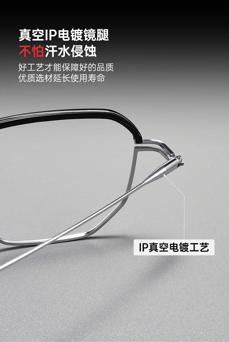 KLAR Ultra-licht Titan Brille Rahmen Retro Polygonale Männer Frauen Brillen Anti-blau Licht Optische Verordnung Brillen Neue – Detail 7