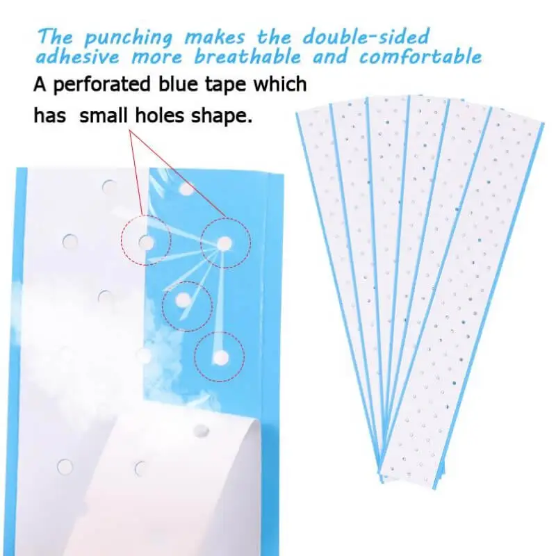 Blue Tape Adhesive Walker Tape Extenda-Bond Plus Double-Sided Wig Tabs With Breathing Holes For Lace Front Wigs Toupee