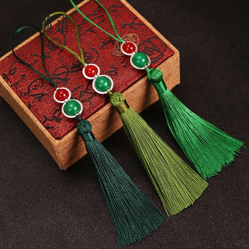 10 Pieces Gourd Shape Tassels 8cm Polyester Thread Traditional Tassels Home Decorations Handicrafts Accessories
