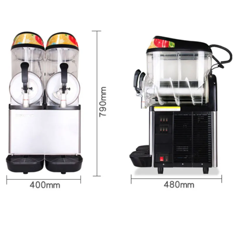 Snow Melting Machine Commercial Cold Drink Refrigeration Equipment 24L Large Capacity Automatic Freeze Slush Maker 6
