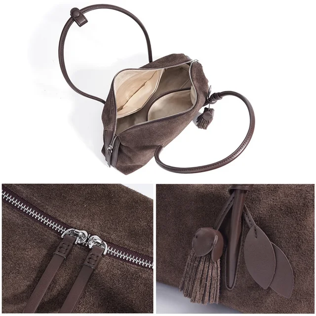 2025 Autumn Winter Suede Leather Bag Minimalist Unique Single Shoulder Bag Slouchy Casual Underarm Tote High Quality Handbag 5