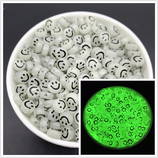 7mm Luminous Letter Beads Alphabet Acrylic Spaced Beads For Jewelry Making DIY Charms Bracelet Necklac