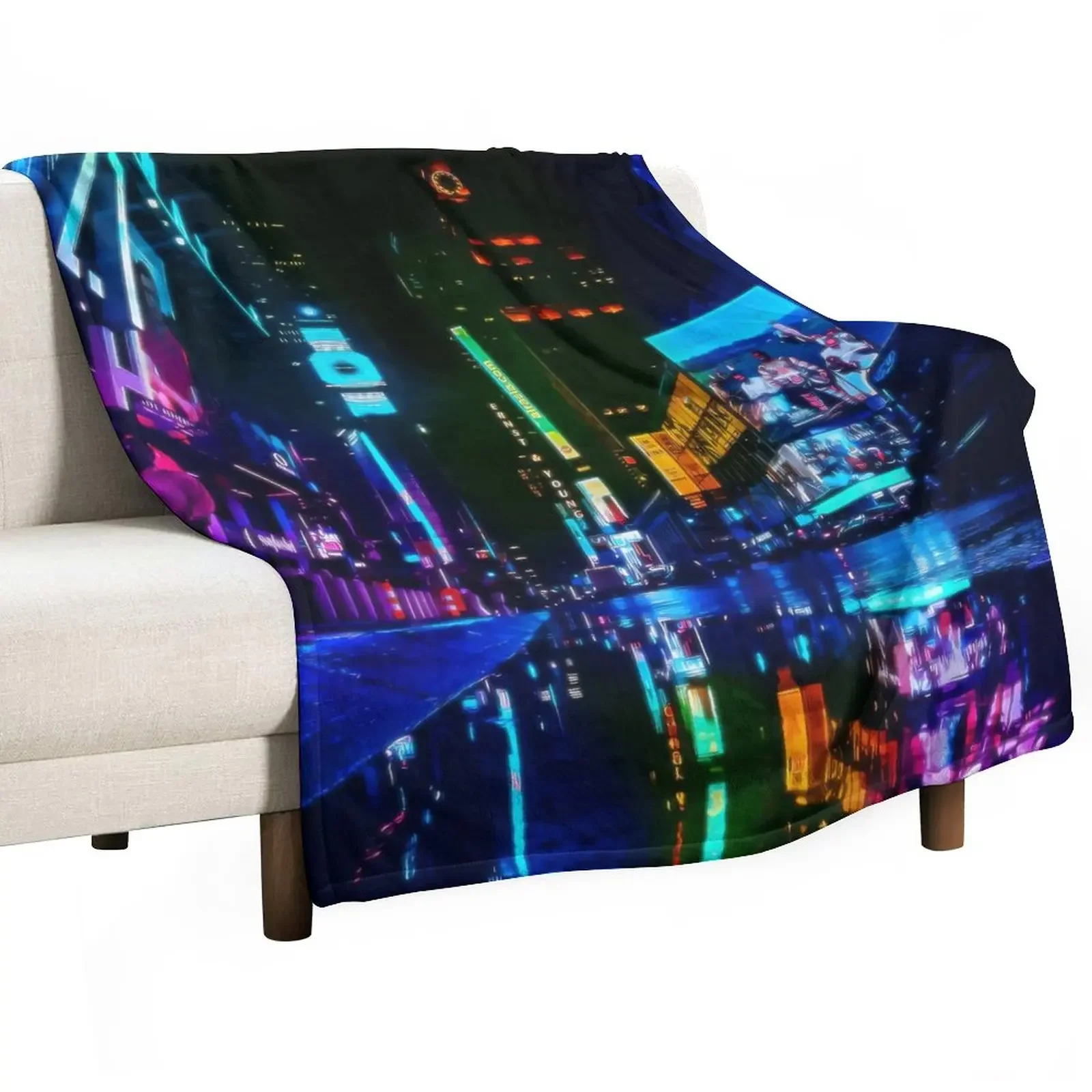 

Home decoration plush Sofa blanket anime Bustling streets Bedspread on the bed fluffy soft blankets thick blanket for winter