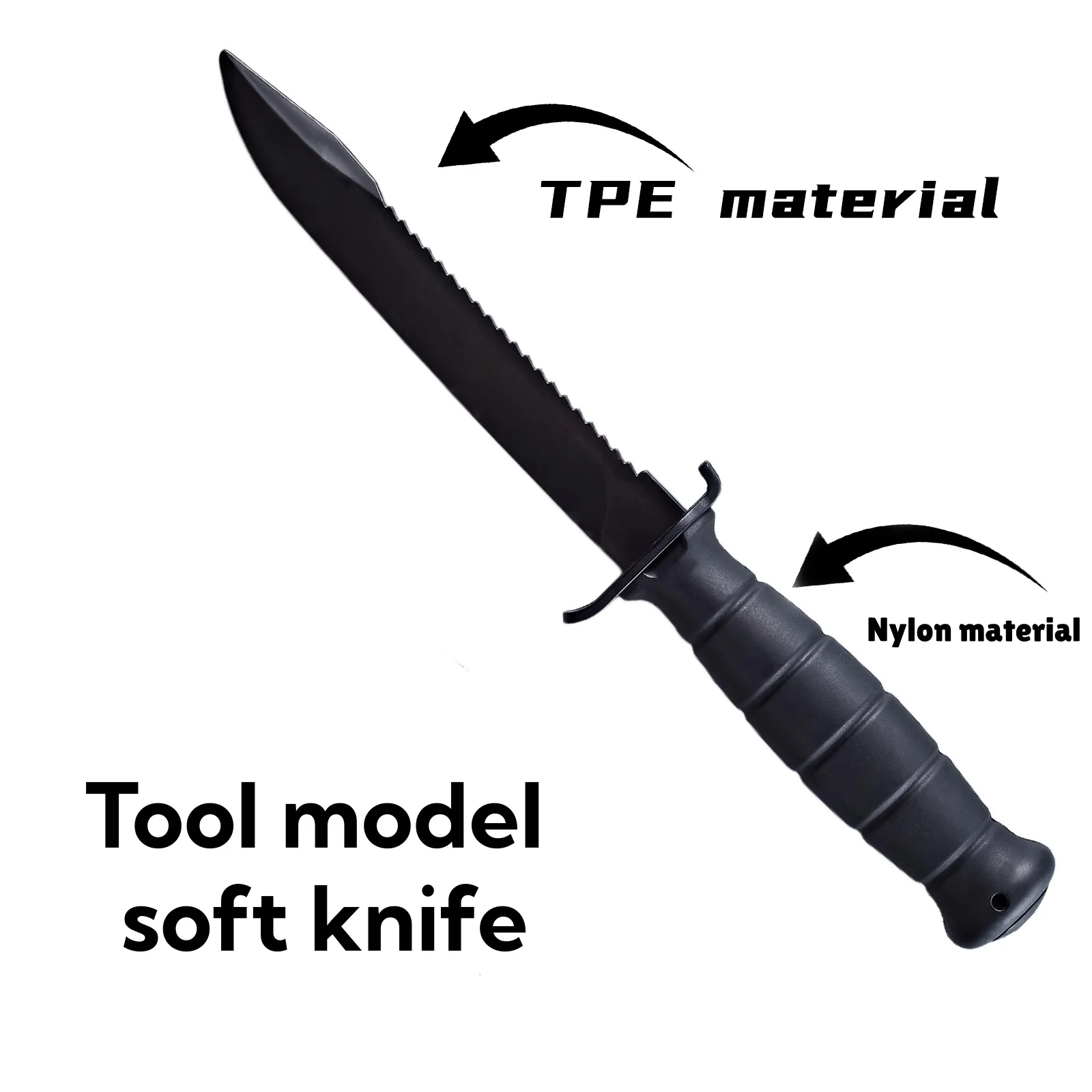 Coltello da allenamento in plastica con manico in nylon e lama in TPE, include fodero, sicuro per addestramento militare, cosplay, oggetti di scena per Halloween - immagine 6