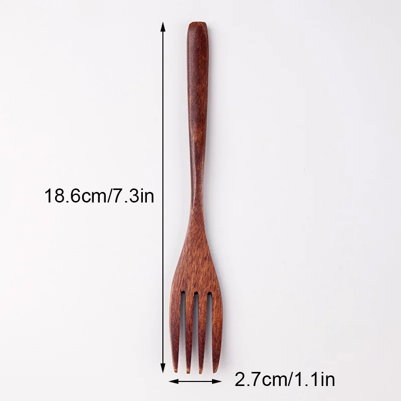 Wooden Fork Bamboo Kitchen Cooking Utensil Tool Tableware 2