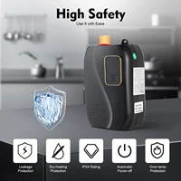 Chauffe-eau instantané 3500W en acier inoxydable, chauffe-eau électrique de cuisine 25-50 ℃   Mini chauffe-eau avec écran LCD pour salle de bain 3