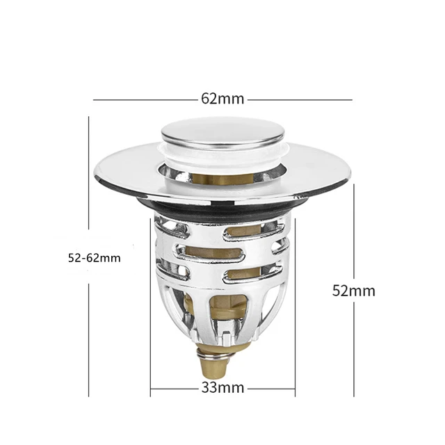 Tappo per lavandino del bagno Tappo per lavabo Pressatura universale Tappo per acqua Scolapiatti Filtro Anti-blocco Anti-odore Accessori per lavabo 2