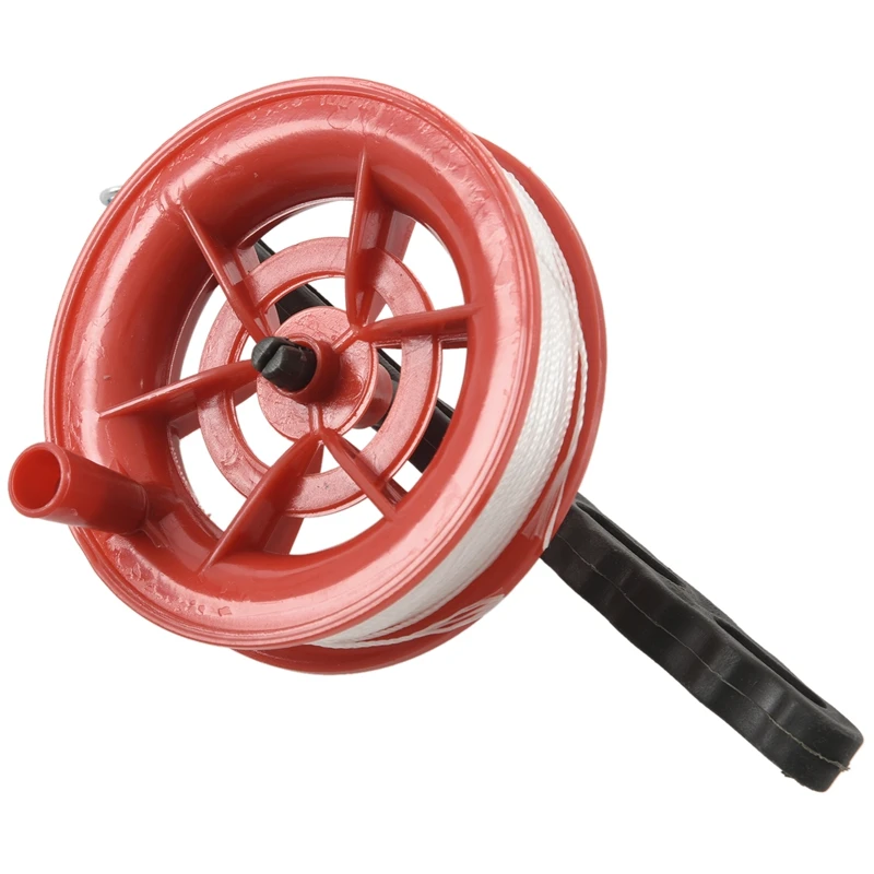 100M Twisted String Line Outdoor Kite Tool Ballbearing Plastic Red Wheel Kite Reel Winder 3