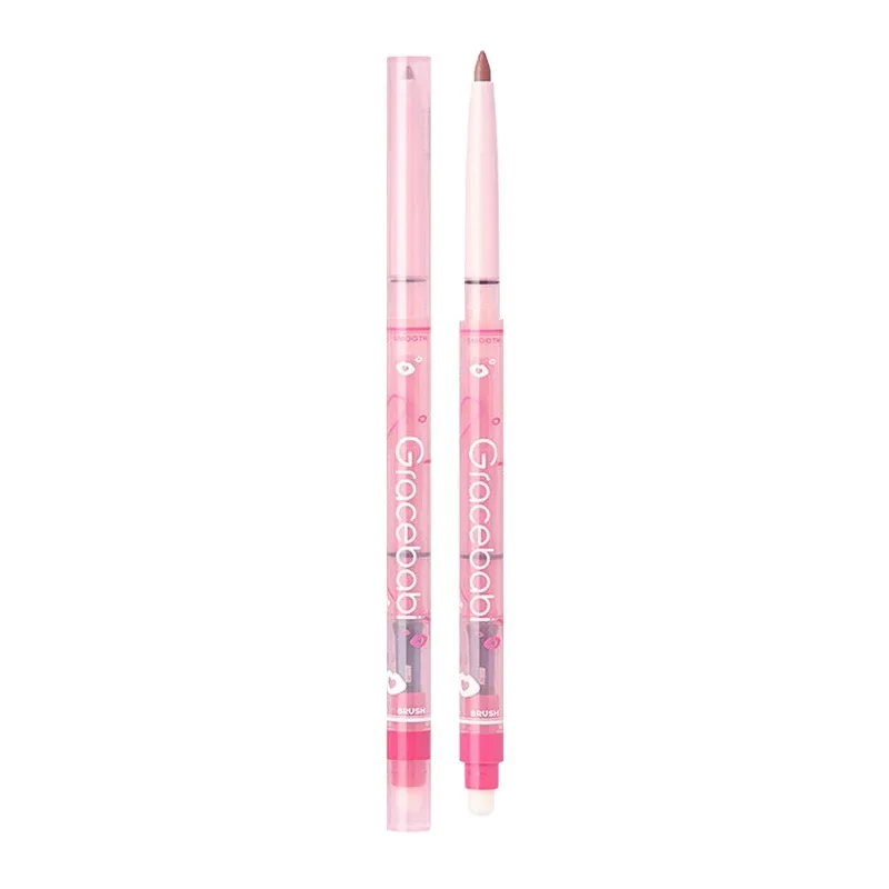 Gracebabi Mist Doodle Lip Liner Double-head Lipliner Waterproof Lasting Cover Lip Color Lipstick Base 6