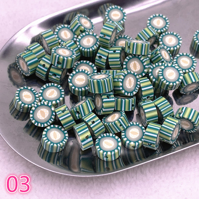 10mm Color Fruit Beads Polymer Clay Beads Polymer Clay Spacer Loose Beads for Jewelry Making DIY Bracelet Accessories