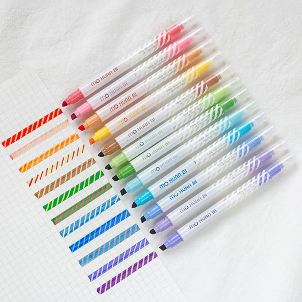 

Convenient Drawing Pen Dual Ended Easy to Carry Scrapbook Painted Highlighter Pen Lightweight Painting Pen Office Supplies