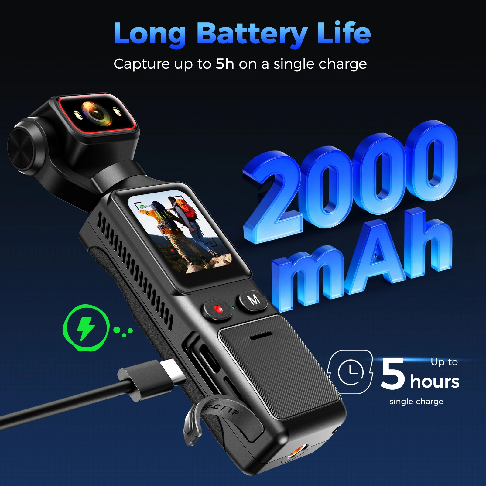 Portable 4K Touchscreen Pocket Camera WIFI Outdoor DV 180° Rotatable Stabilization Sport Small Video Recorder Digital Vlog Cam