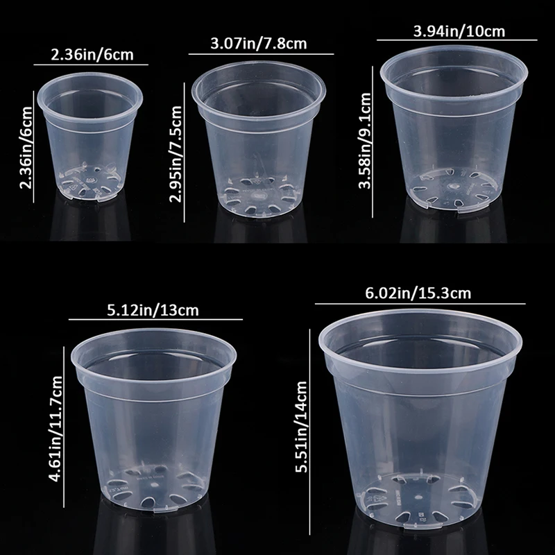 Description Picture 2 of itemHome Garden Round Planter Pot Orchid Nursery Container Planter Container Transparent Orchid Container Round Starting Pot