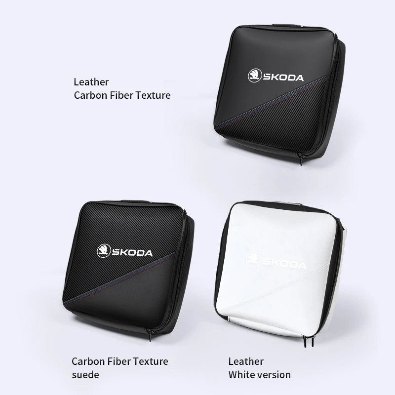 전기 자동차 충전기 케이블 정리 가방 Skoda Octavia VRS Rapid Kodiaq Fabia Karoq Superb Scala Kamiq 용 휴대용 핸드백