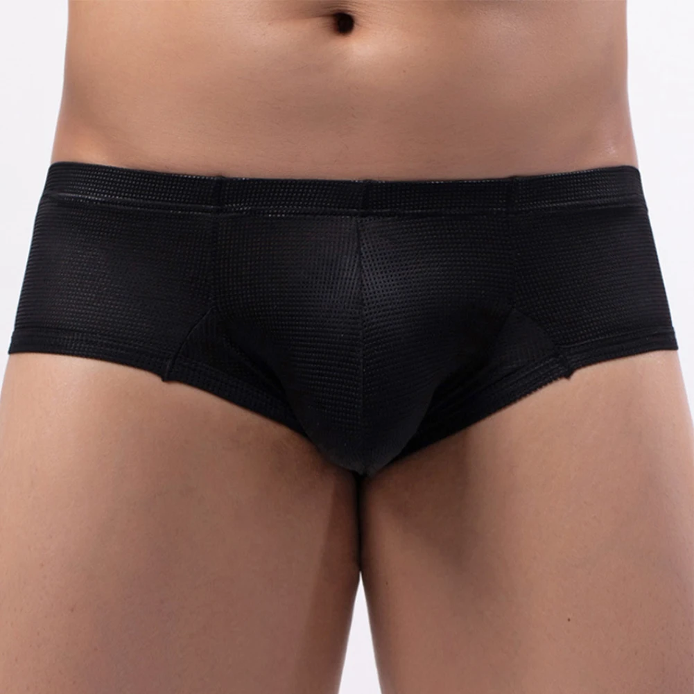 

Soft and Stretchy Nylon Men's Underwear in Low Waist Half Hip Wrap Bikini Briefs Design U Pouch Panties Shorts Included