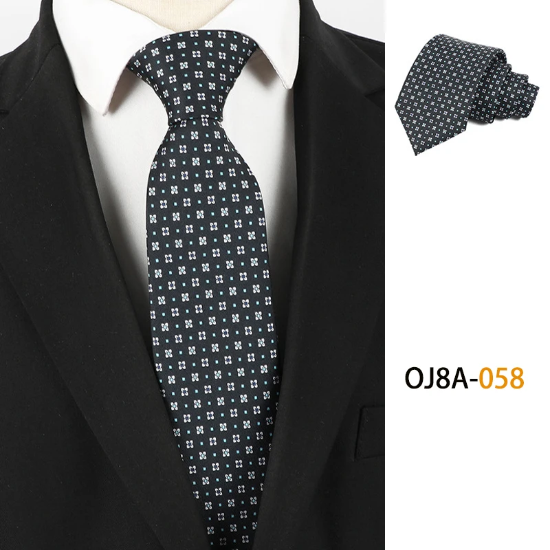 Modische 8 cm Herren-Krawatte, gutes Handgefühl, Druckmuster, klassische Krawatten für Herren, Polyester, Blumenmuster, formelle Business-Hochzeitsaccessoires – Detail 15
