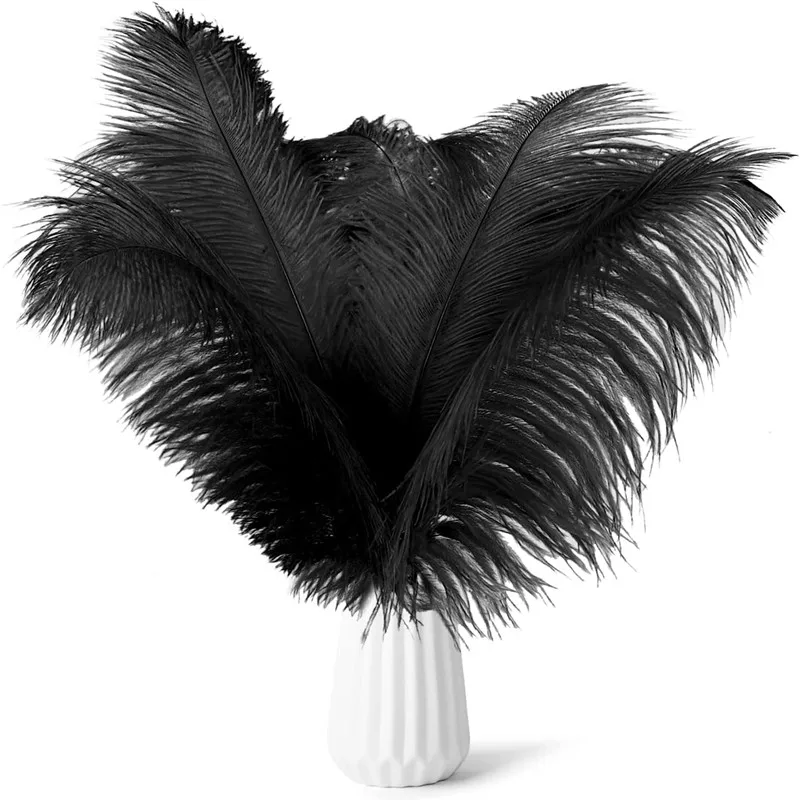 Ostrich Feather Wedding Accessories  Ostrich Feather Table Centerpieces -  Black - Aliexpress