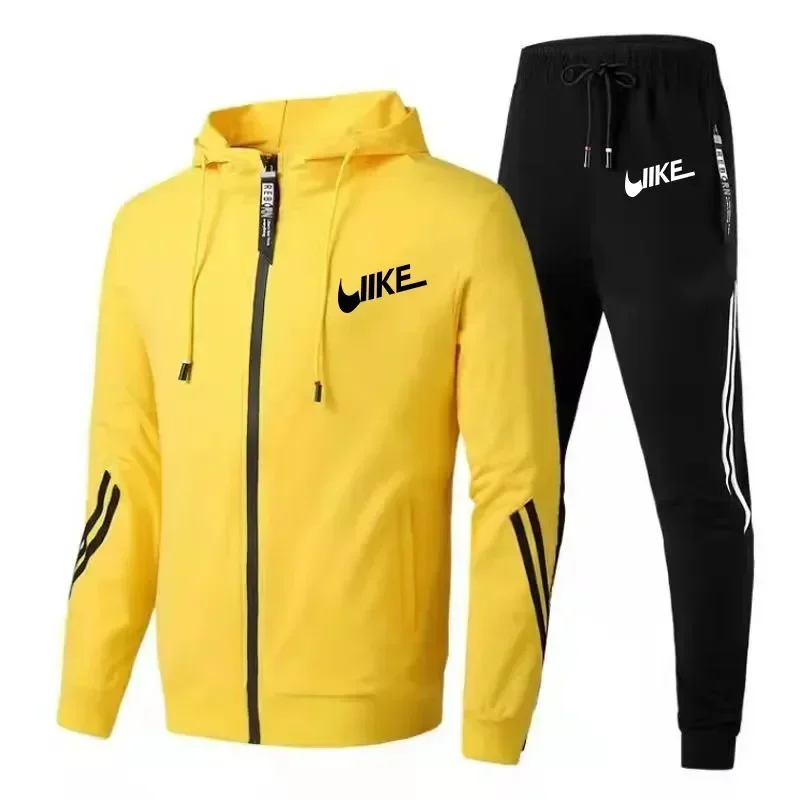 2024 New Men's Casual Suit Outdoor Fitness Jogging Sports Suit Men's Hoodie + Pants Set (S-4XL) New in Men's Sets Sports Suit