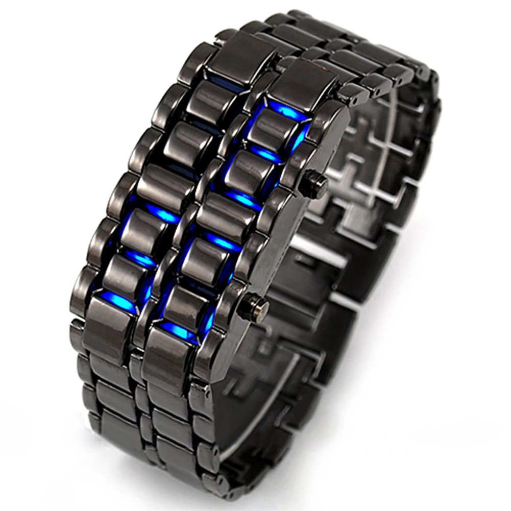 2023Fashion Style Iron Samurai Metal Bracciale Watch Led Orologi Da Polso Digitali Hour Montre Electronic Reloj Mujer Relogio Feminino