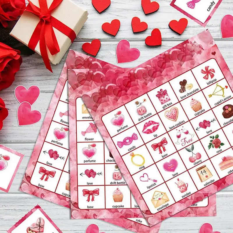 Valentine's Day Game Cards Set Interactive Multi-Player Valentine Game Cards School And Home Group Activity Play Card For