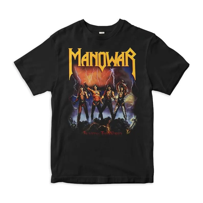 Manowar Fighting the World T-Shirt / Men's Women's Sizes / Cotton Tee (MAN-45872) 3