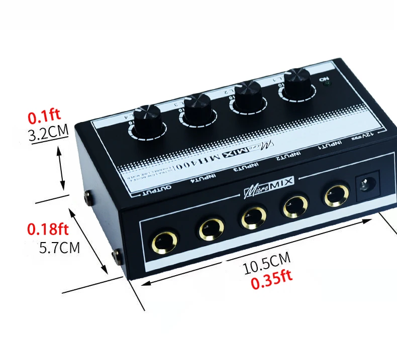 6.35 ts 6.5 mm jack mono 1/4 Guitar mic Professional Sound Mixer Low-Noise Audio Amplifier for Keyboards Musical Instruments