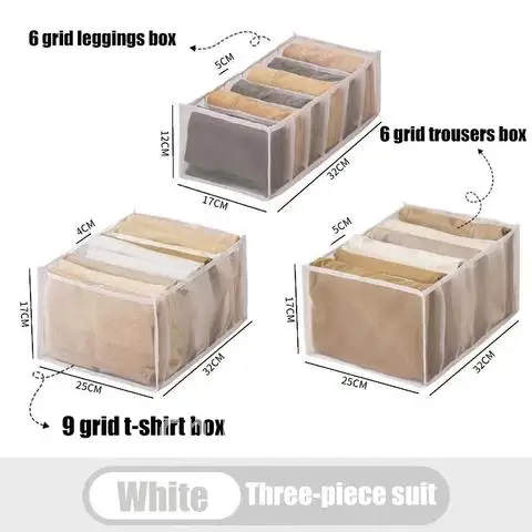

Jeans Storage Box Organizer Foldable Drawers 9 Grids Mesh Layered Separation Pants Clothes Storage Box Organizer