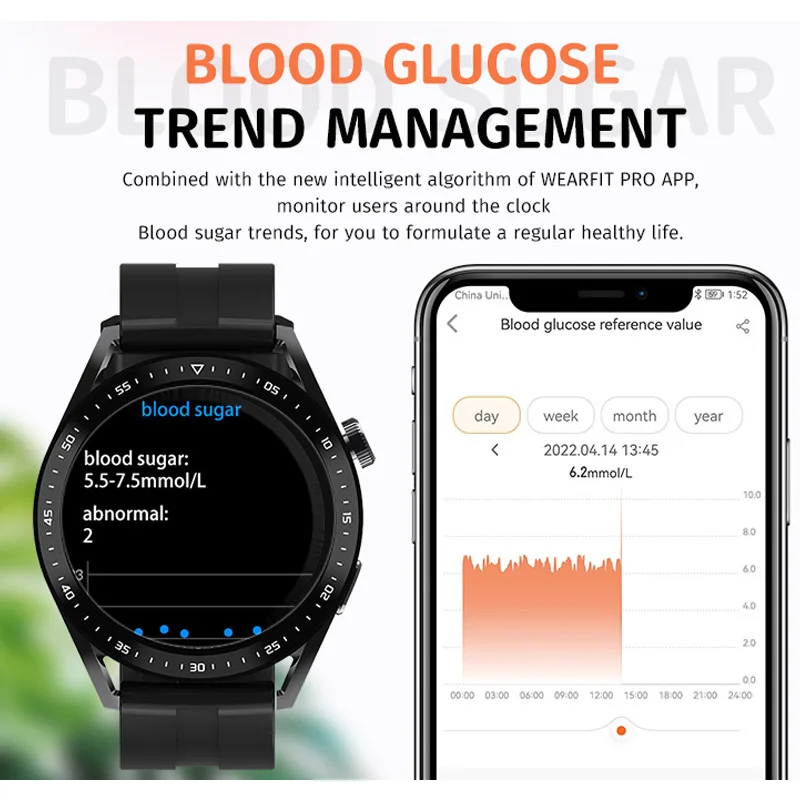 Relógio Inteligente Com Medidor De Glicose Smart Band Ultra