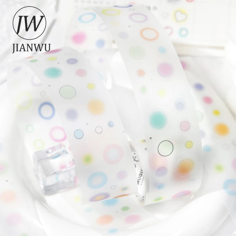 JIANWU 라이트 솔트 시리즈 귀여운 별 사랑 스머지 풍경 소재 콜라주 PET 테이프 창의적인 DIY 저널 문구류