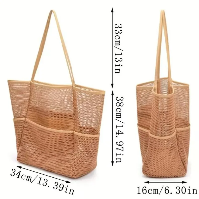 Mesh Beach Bag Swimming Toiletry Storage Tote