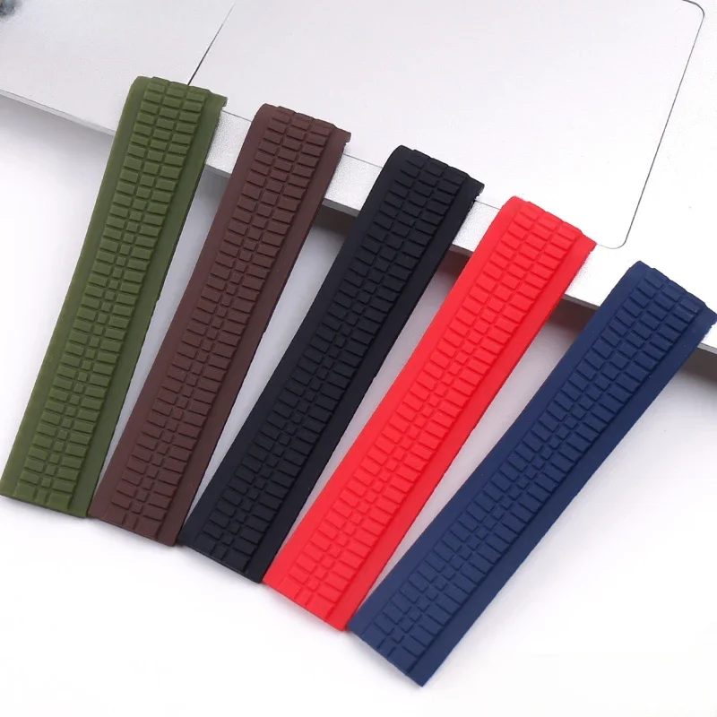 Accessori In Silicone Nero Blu Verde Per Cinturini Con Interfaccia Curva Patek Philip Serie Rubber Aquanaut 5167