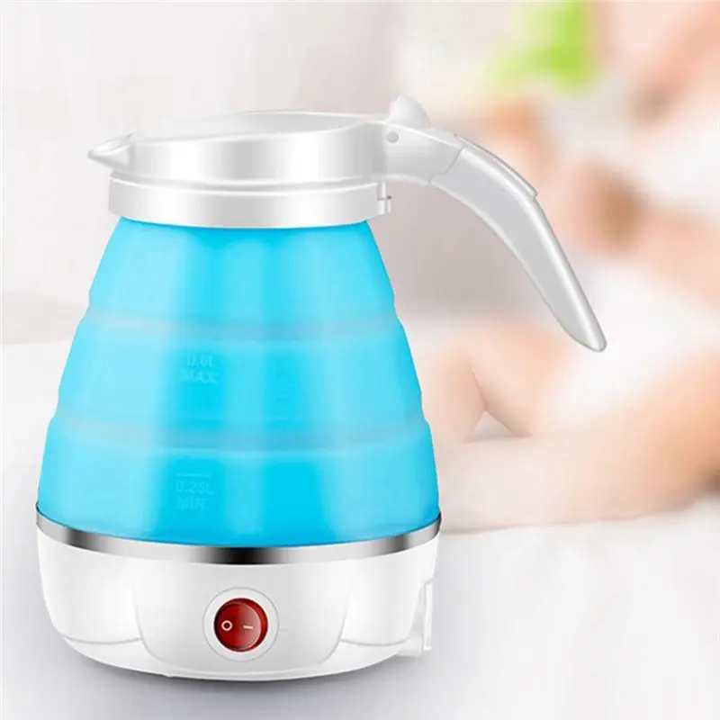 B47B-Household Travel Water Heater Mini Foldable Electric Kettle 0.6L Portable Electric Kettle Silicone Compression EU Plug 4