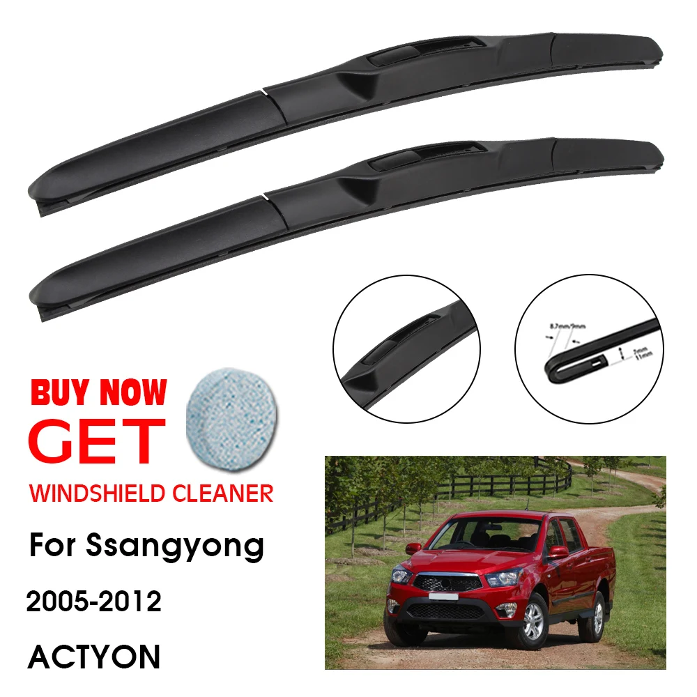 

Car Wiper Blade For Ssangyong ACTYON 21"+19" 2005-2012 Front Window Washer Windscreen Windshield Wipers Blades Accessories