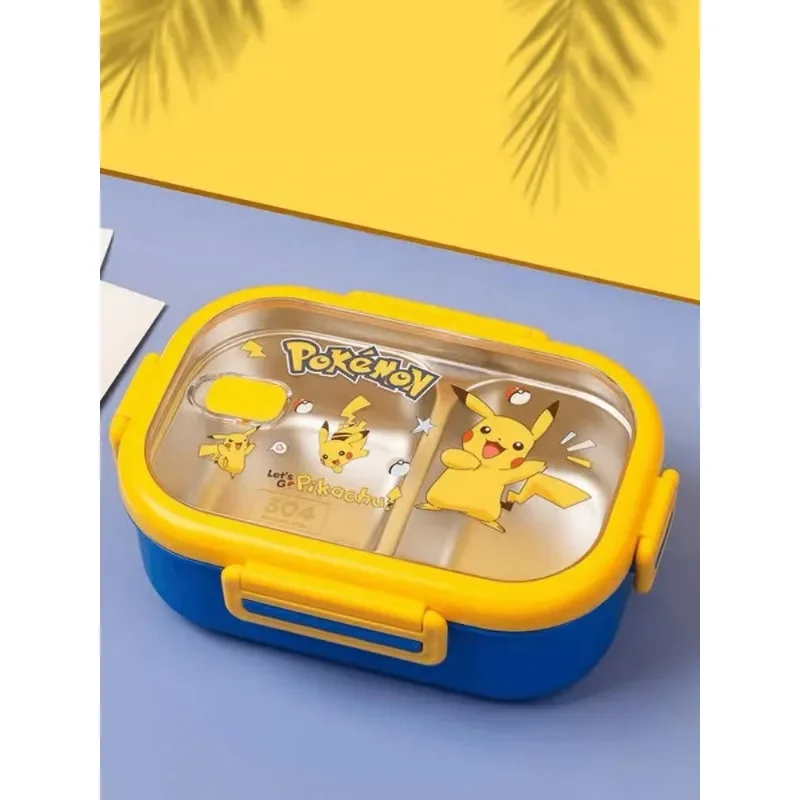 

Pokemon Kawaii Pikachu Lunch Box with Soup Bowl 304 Stainless Steel Cubicle Bento Box Office Worker Student Portable Lunch Box