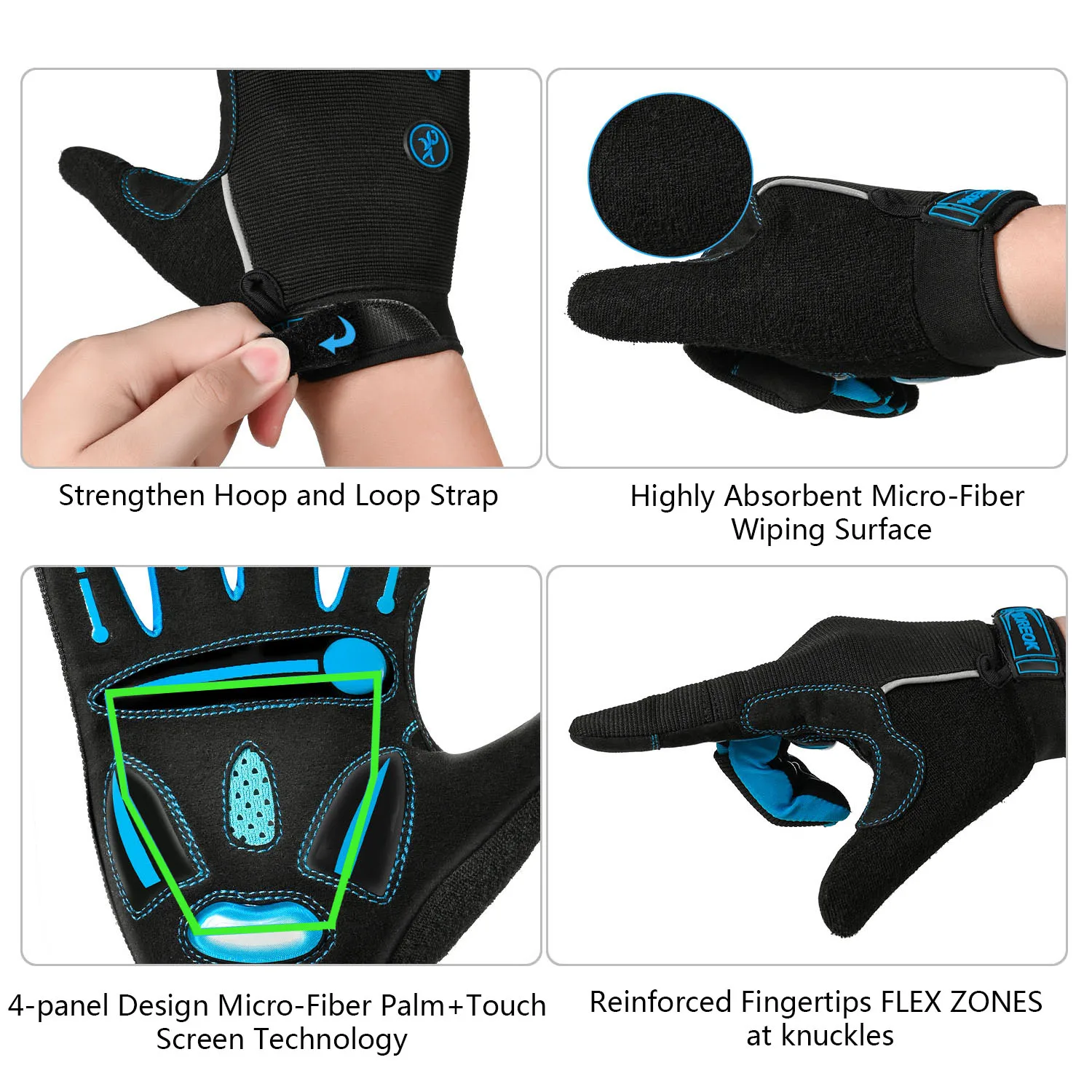 Racing Gloves Motocross Sports Gloves Breathable Non-slip MTB Road Bike Cycling Gloves Touch Screen Bicycle Gloves Men Women 3