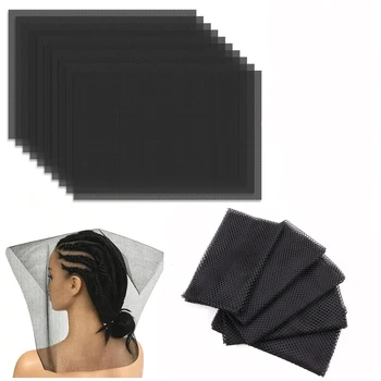 Retine per capelli nere da donna, toupet elasticizzati in pizzo, reti per parrucche, reti per tessitura di capelli, reti per extension online