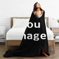 Custom Personalized image Customize Flannel Blanket Customized Photo Gifts Soft Throw Blanket Travel Bedspread Sofa Bed Cover 5