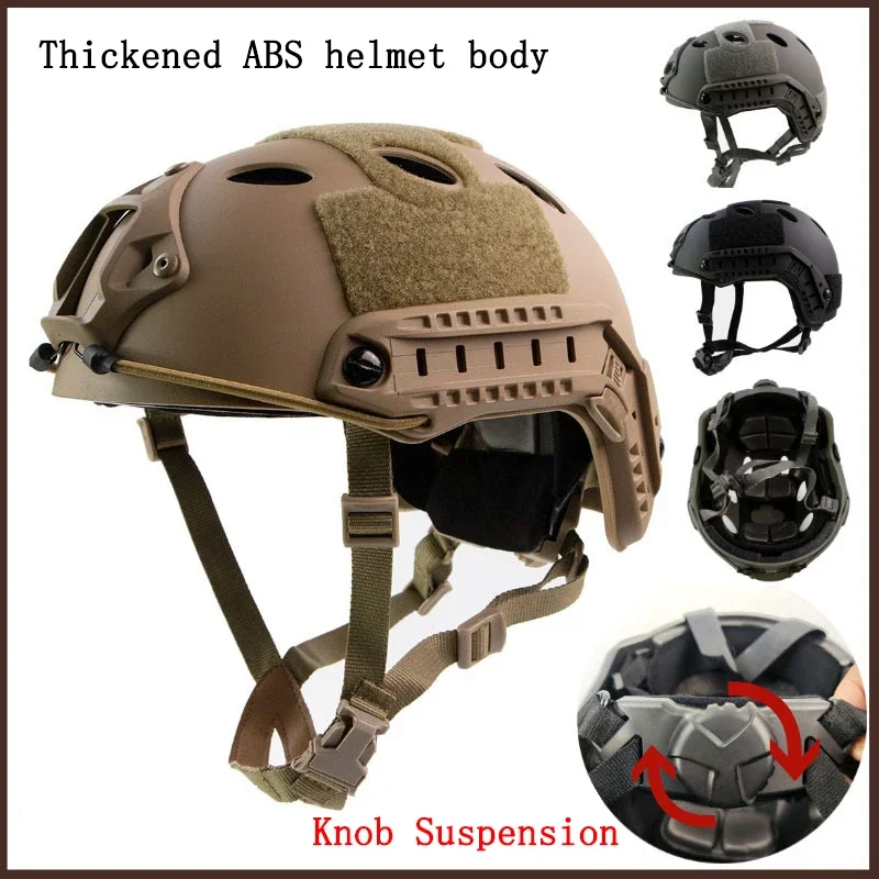 FAST MH Tactical Airsoft Bump Helmet Adjustable knob w/ NVG Mount & Side Rail Special Combat Training Team