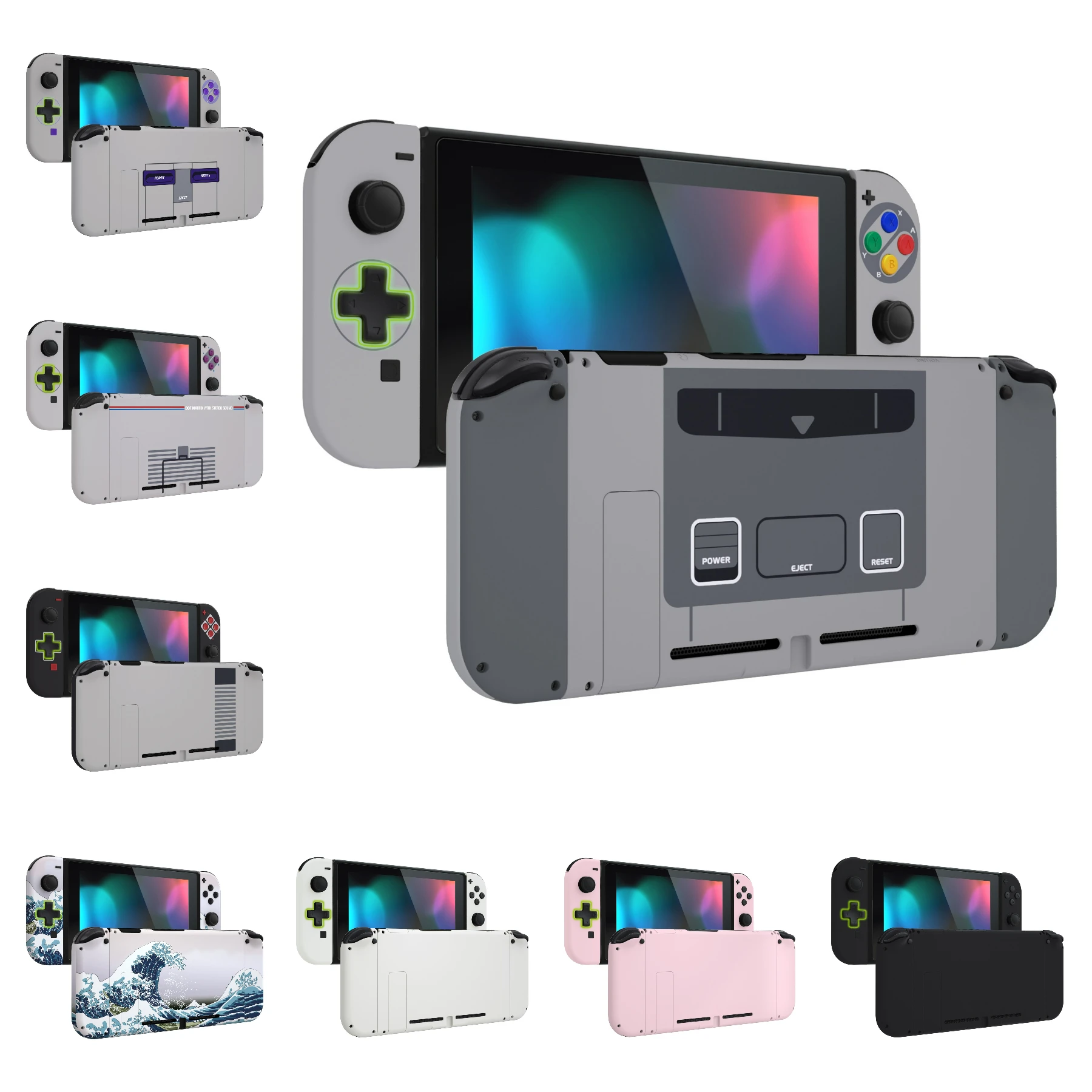 eXtremeRate Grip Console Back Plate, Joycon Handheld Controller Housing ...