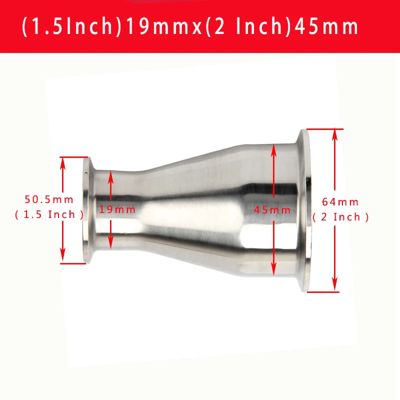 304 aço inoxidável tubo redutor, Tri Clamp,