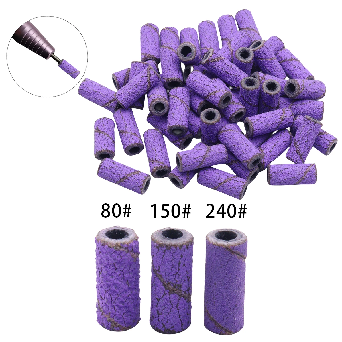 

30pcs per bag 3mm Mini Zebra Sanding Bands for Nails Nail Drill Bits Mandrel Electric Manicure Accessories Tool 3Grits