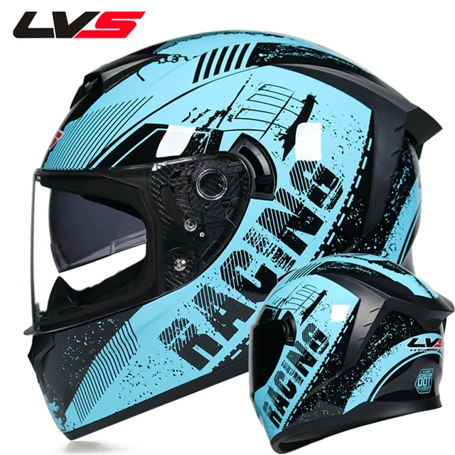 LVS Motorcycle double mirror head helmet Dot certification capacete de moto  Lining removable and washable casco moto - AliExpress