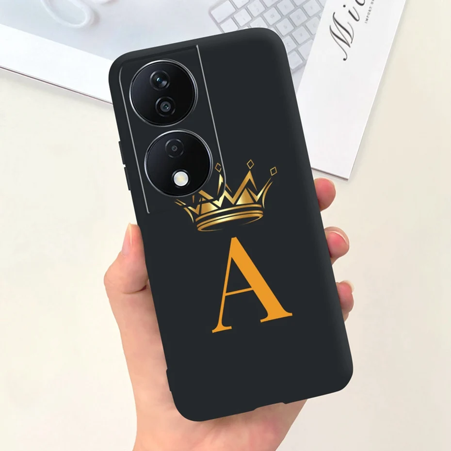 Fashion Crown Sakura Initial Letter Soft Silicon Phone Case - 2023 Edition