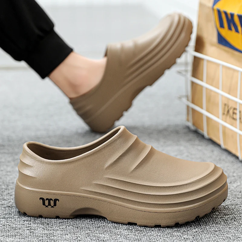 Baotou Slippers Men Wearing Lazy Shoes Fashionable One Foot and Half Support Single Shoes Beach Fishing Work Safety