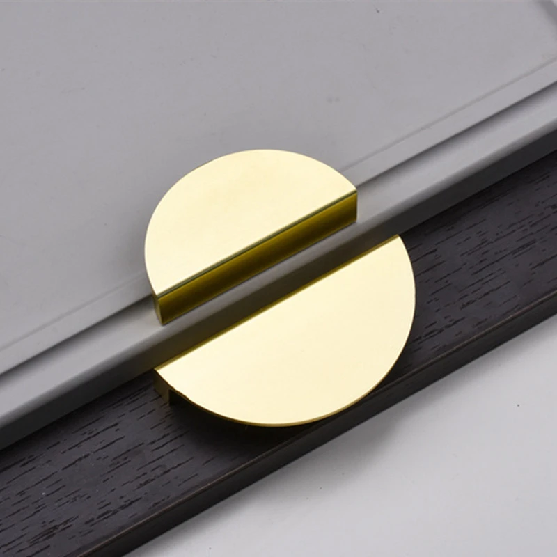 American Hidden Handles Black Gold Aluminum Alloy Kitchen Cupboard Pulls Drawer Knob